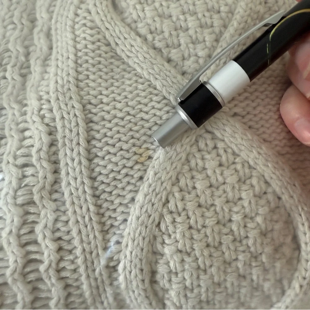 Cotton Unisex Chunky Fisherman Knit Cream Sweater Chaps LG